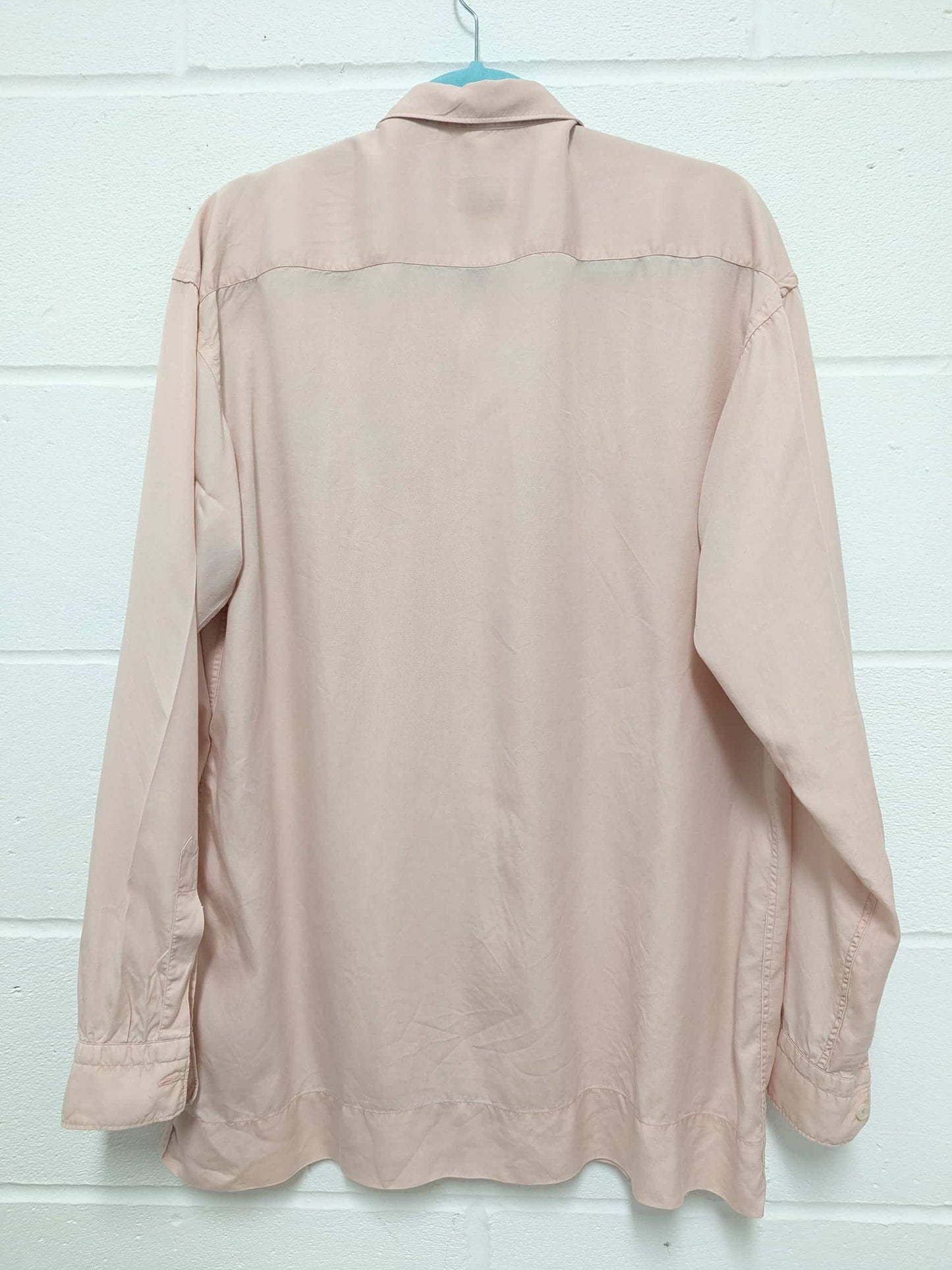 pink embroidery prawn shirt medium - x large
