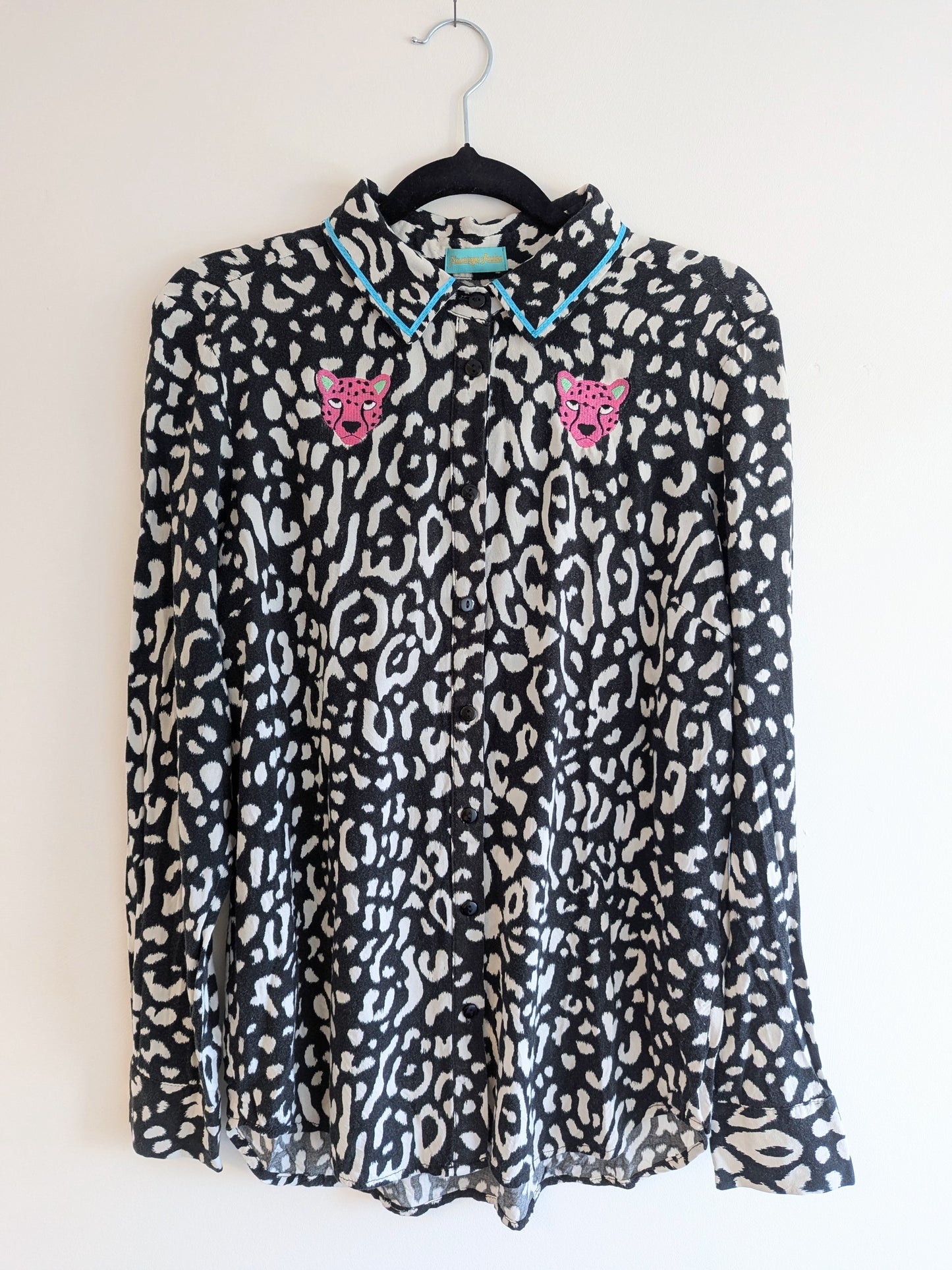 embroidery pink leopard - medium