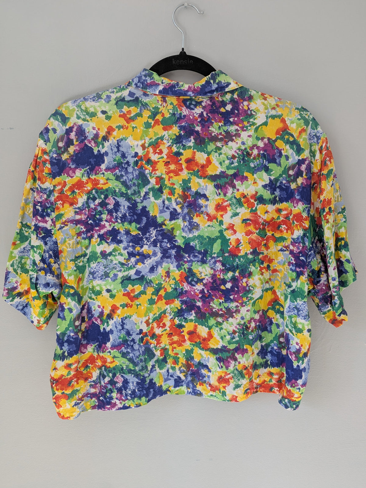 multicoloured yellow fringe shirt - medium